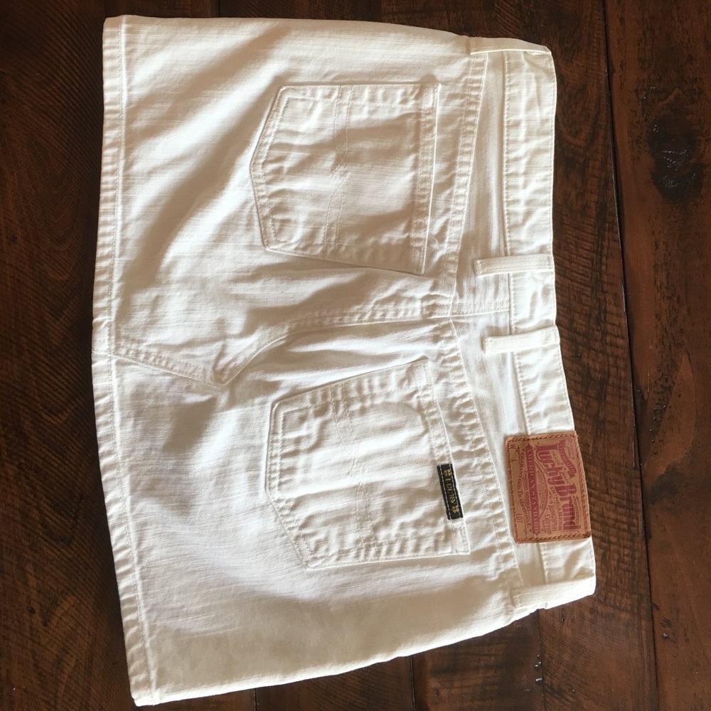 Lucky Brand white denim mini skirt
