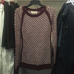 Maroon and white sweater