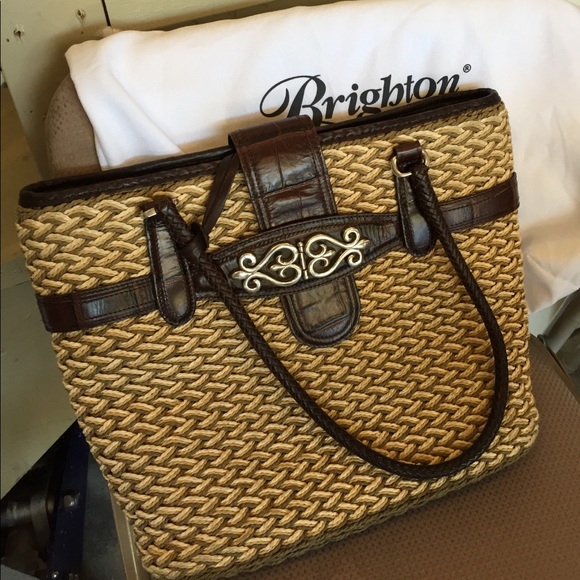 Brighton Bags Brighton Straw And Leather Shoulder Bag Poshmark