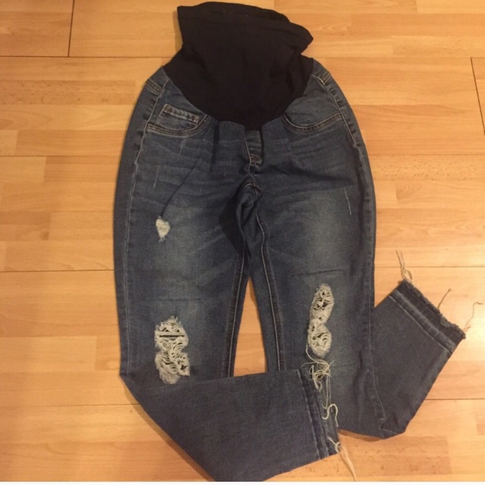 Jessica Simpson Ripped Denim Maternity Jeans