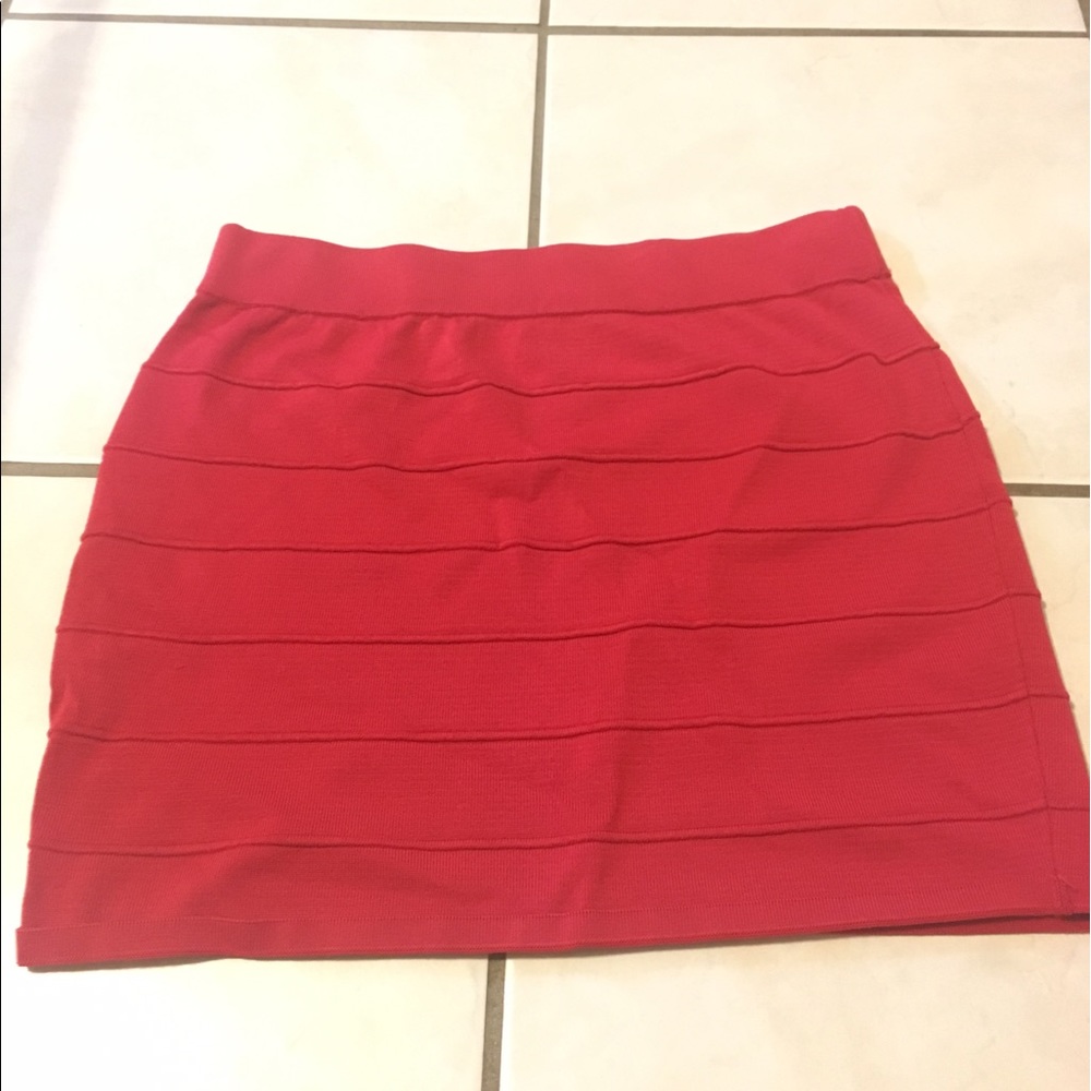 Red pencil skirt