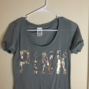 Victoria's Secret pink sequin t-shirt