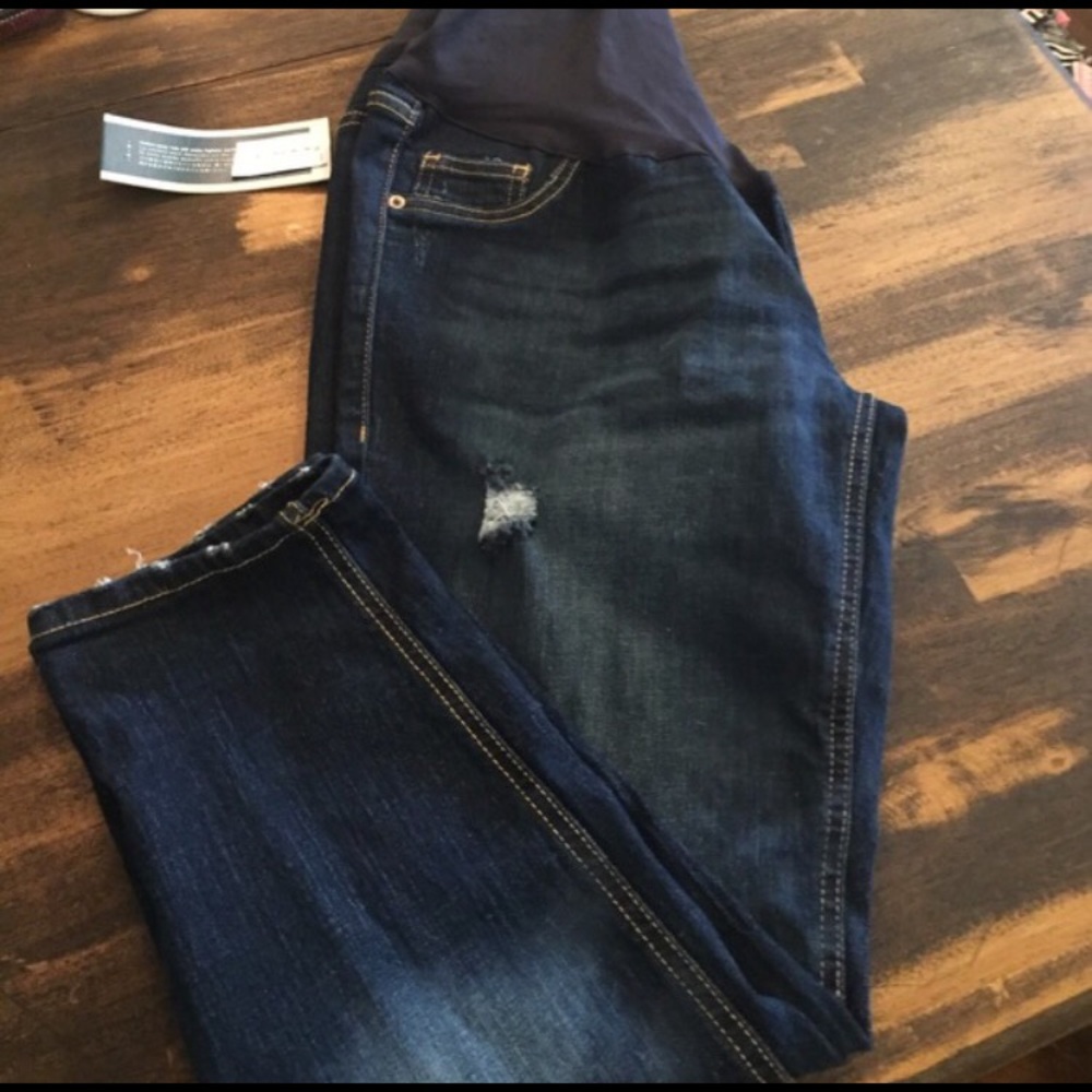 Boyfriend Cut Full Panel Maternity Jeans