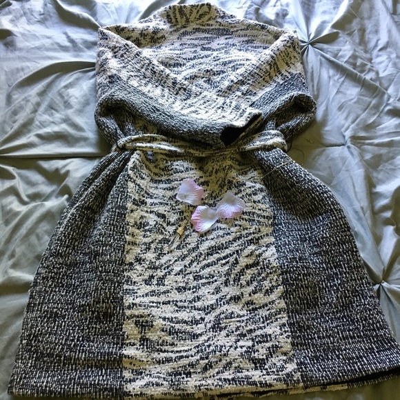 H&M Tweed Patterned Robe Coat XS - Picture 4 of 6