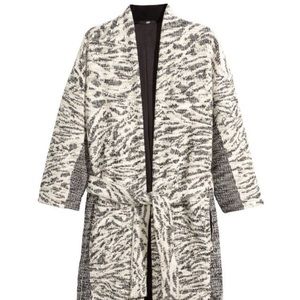 H&M Tweed Patterned Robe Coat XS
