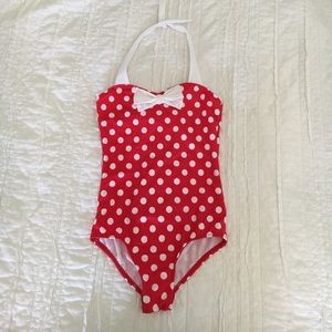 NWOT Lands End Polka Dot Swimsuit
