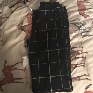 Black windowpane dress pants