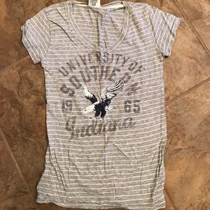 University of Southern Indiana (USI) v neck tee