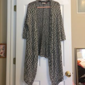 NWOT Heather Grey Open Knit Duster Cardigan