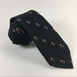 Austin Reed Horn Bugle Music Skinny Tie Black