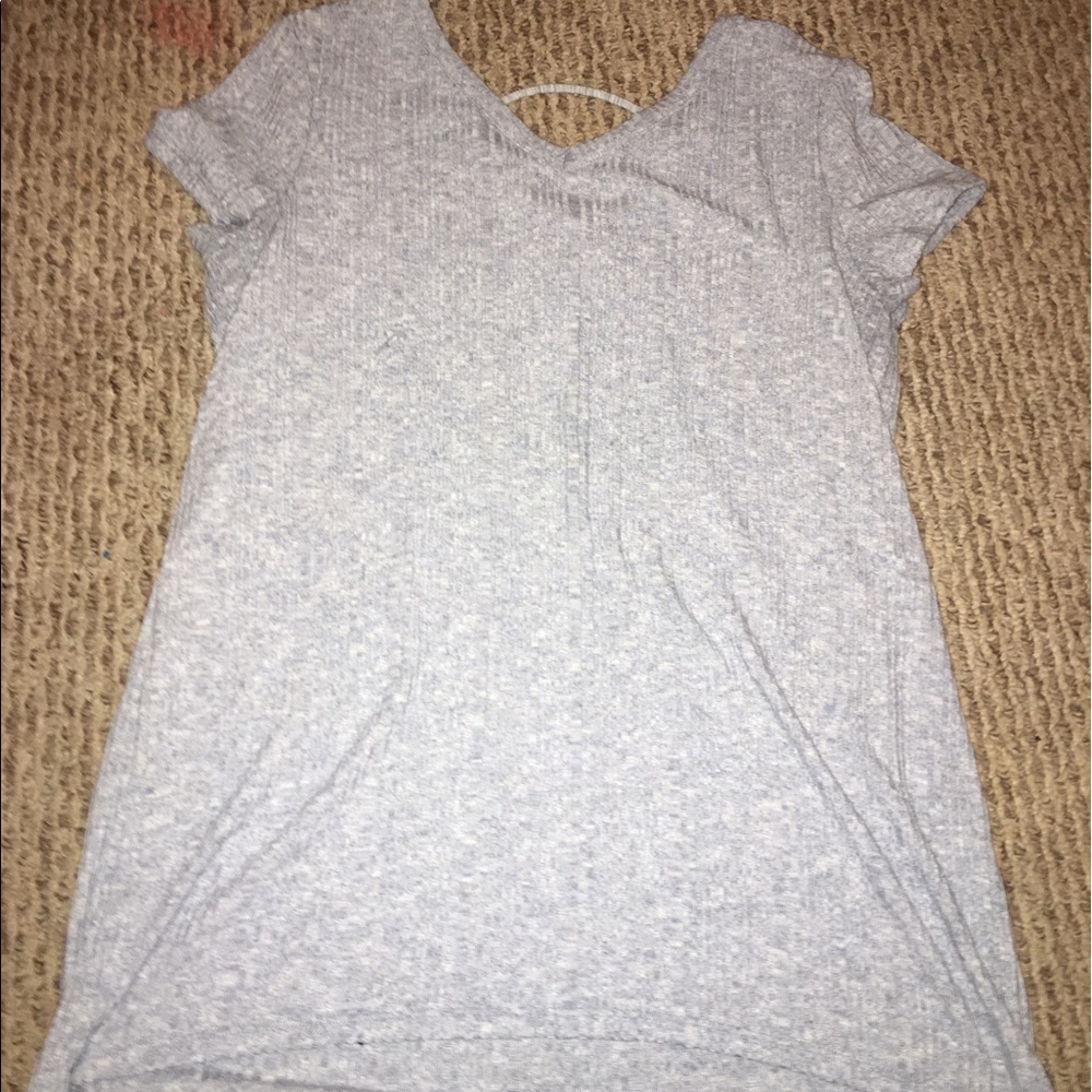 Baby blue ribbed top.