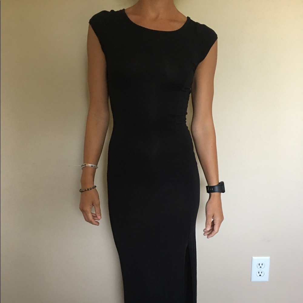 Open back black maxi