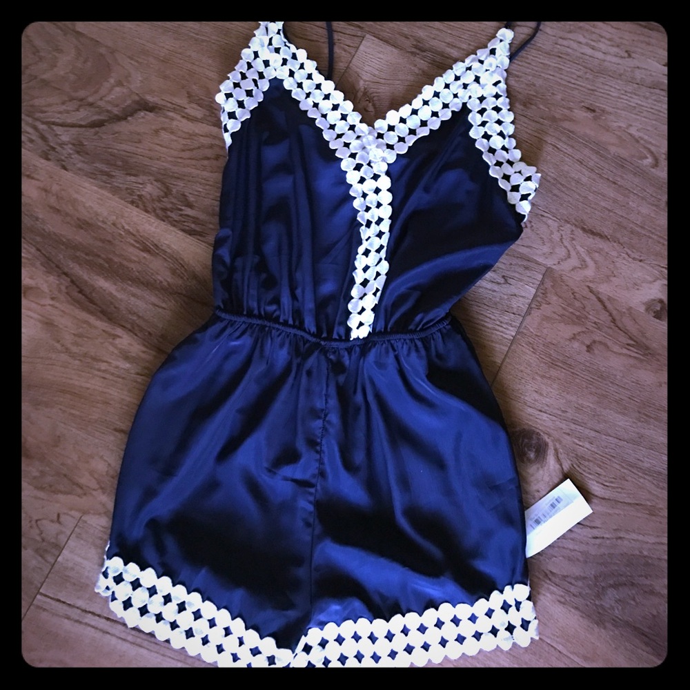 Navy Romper