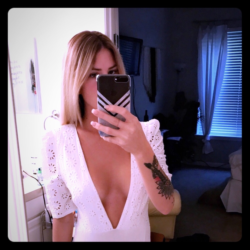 White lace / detailed body suit