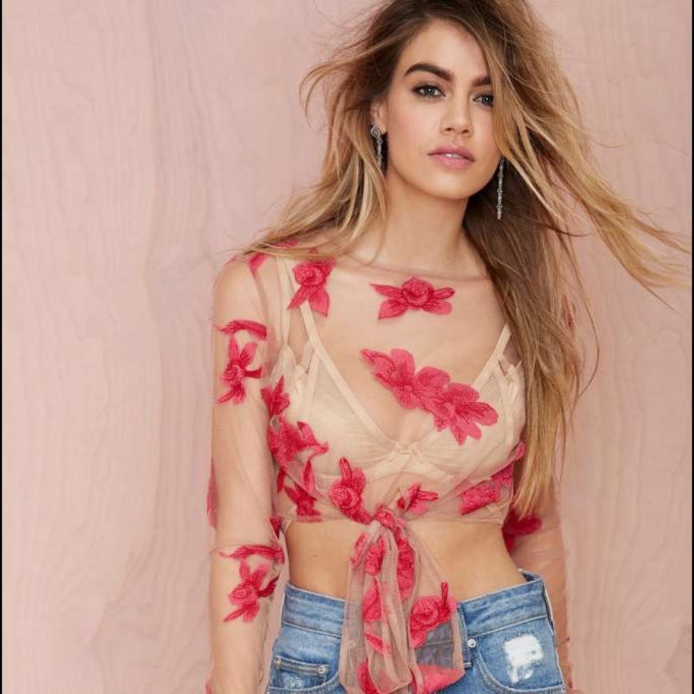 Authentic For love and lemons orchid crop top