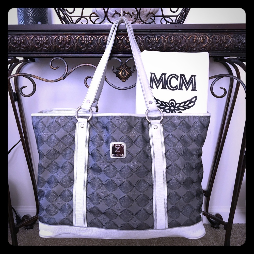 MCM jacquard tote