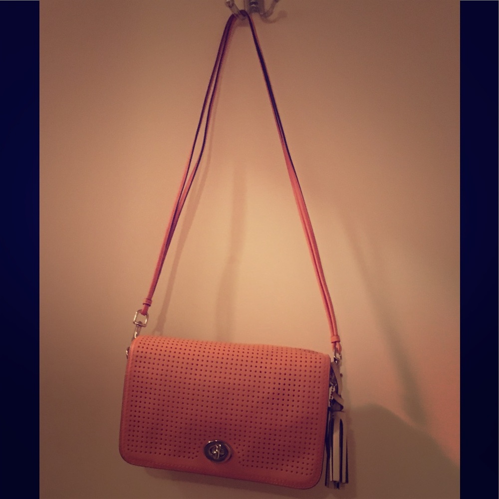 Coach Foldover Crossbody Bag, Coral