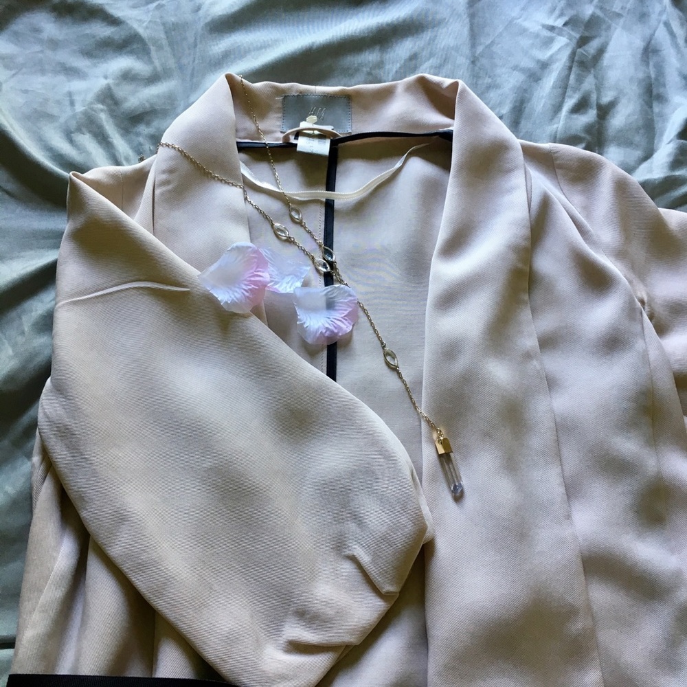 H&M Blush Draped Collar Blazer Jacket XS