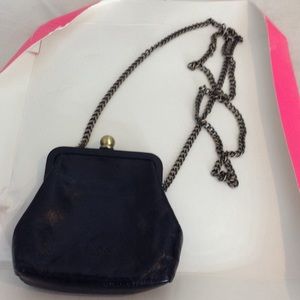Hobo Genuine Black Crossbody Leather Coin Purse