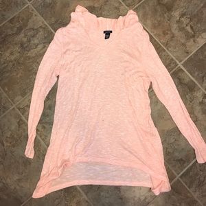 Peach light sweater hooded tunic