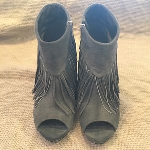 Gray Moccasin heels