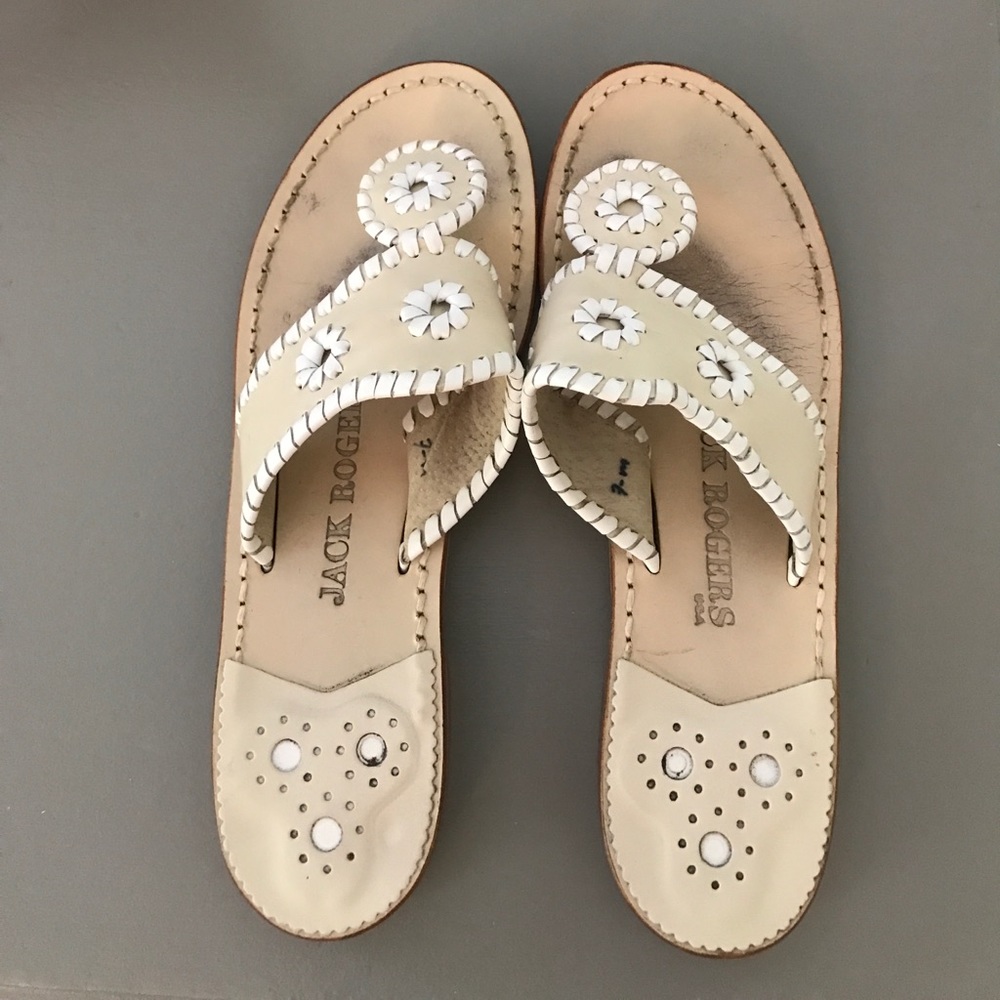 Jack Rogers Cream Palm Beach Sandal