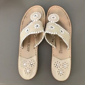 Jack Rogers Cream Palm Beach Sandal