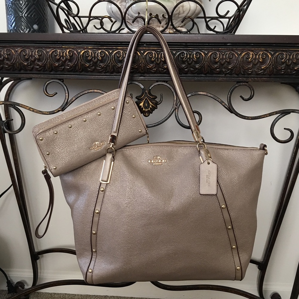 Coach bag with matching wallet
