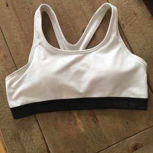 Nike Pro Sports Bra in White