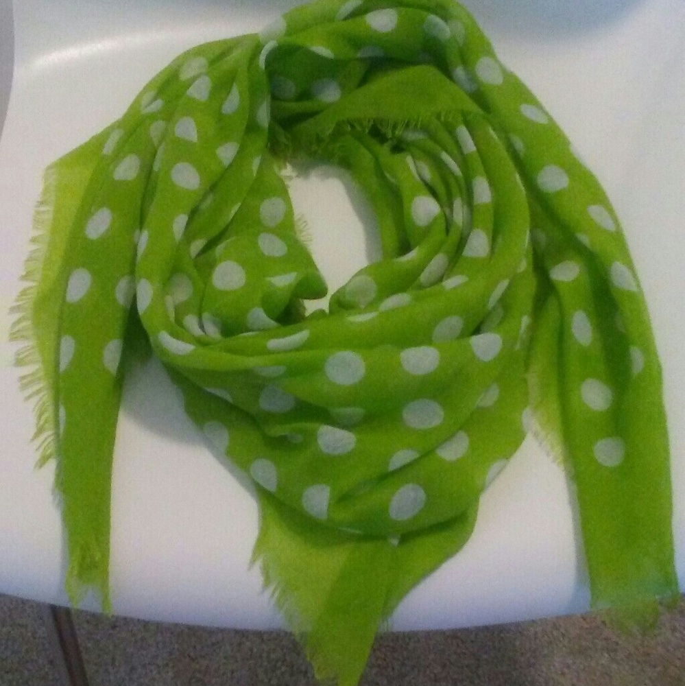 Green poka dot scarf