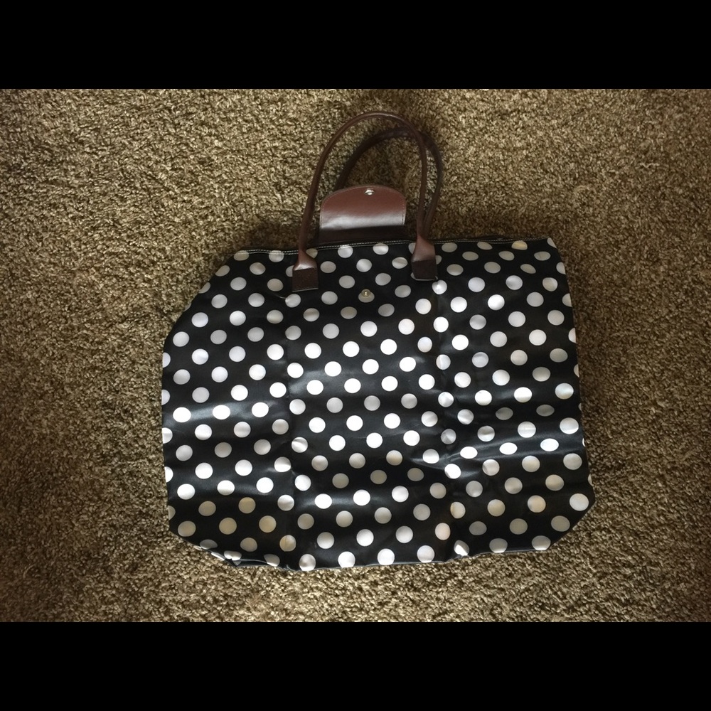 Polka dot tote - adorable, collapsible