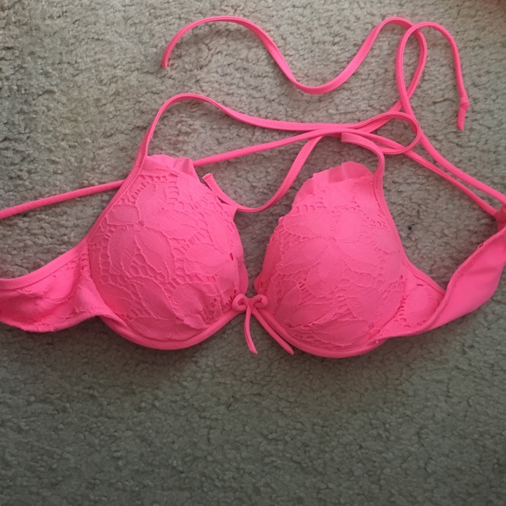 VS push up lace pink bikini top