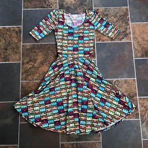 Lularoe 'Nicole' Dress - Cassette Tape Print - XXS