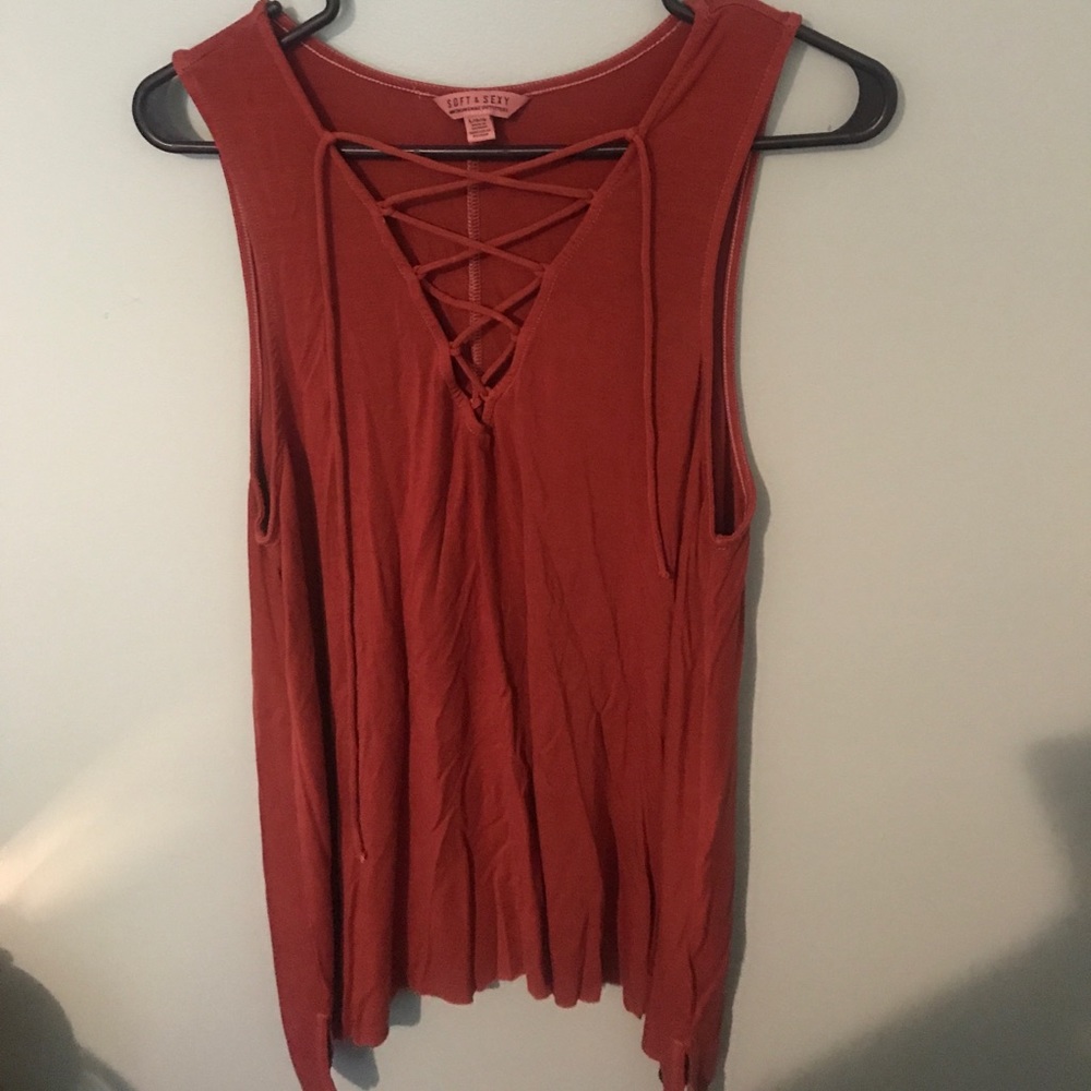 American Eagle lace up stretchy tank