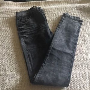Dark wash grey skinny jeans