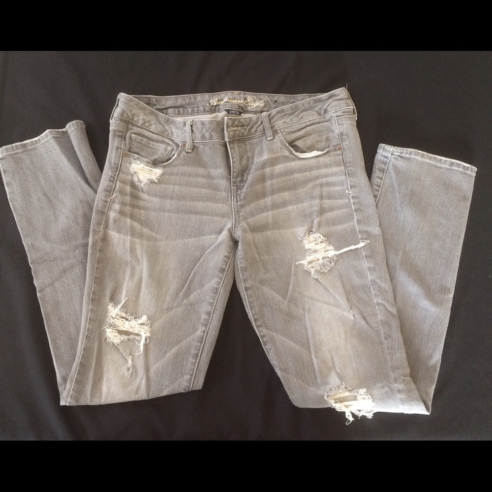 American Eagle skinny stretch distressed jeans
