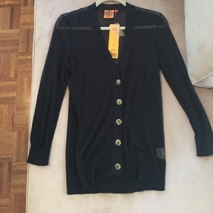 "Shrunken Simone" Tory Burch Sweater, Navy, NWT