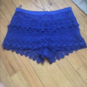 Lace blue shorts