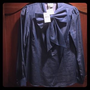 NWT Kate Spade Denim Chambray Bow Blouse