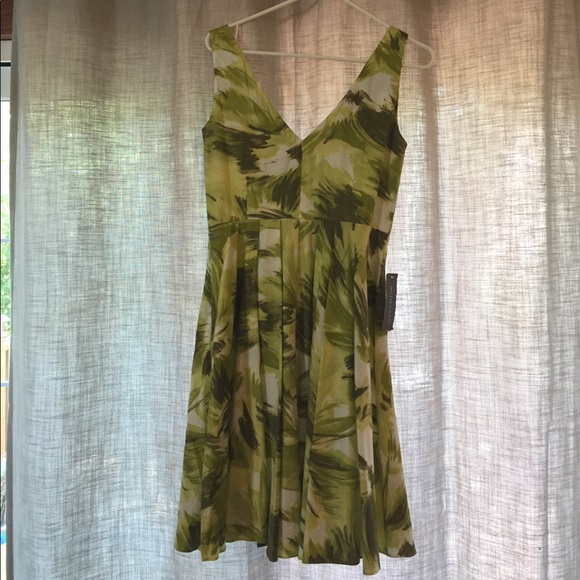 NWT 🌸 Ann Taylor Summer Dress - Green & White - Picture 4 of 7