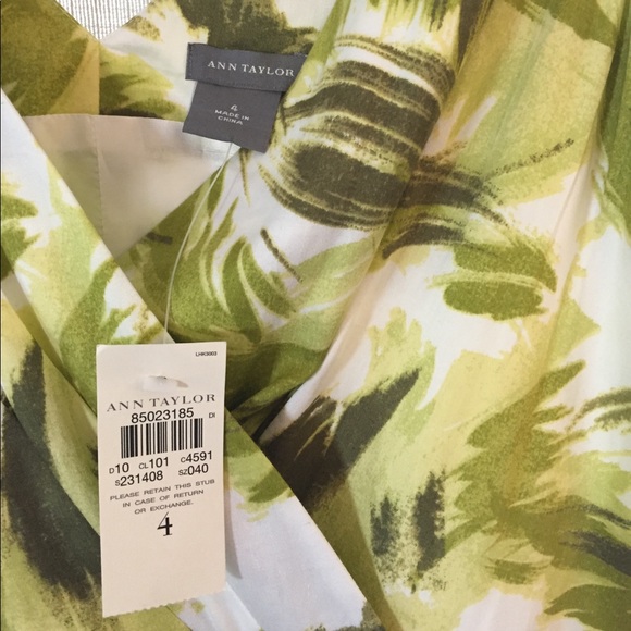 NWT 🌸 Ann Taylor Summer Dress - Green & White - Picture 5 of 7
