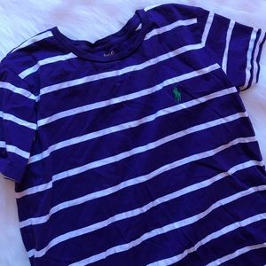 Purple and white striped tee