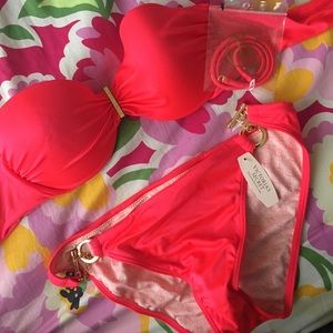Victoria's Secret red bikini with gold accents
