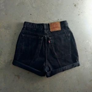 Levi's High Waist Charcoal Grey Black Shorts