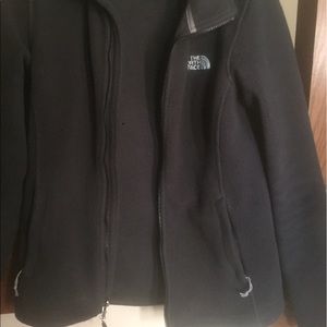 North face zip up jacket in black