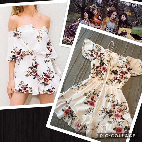 gypsi Pants - Boho floral water colored romper