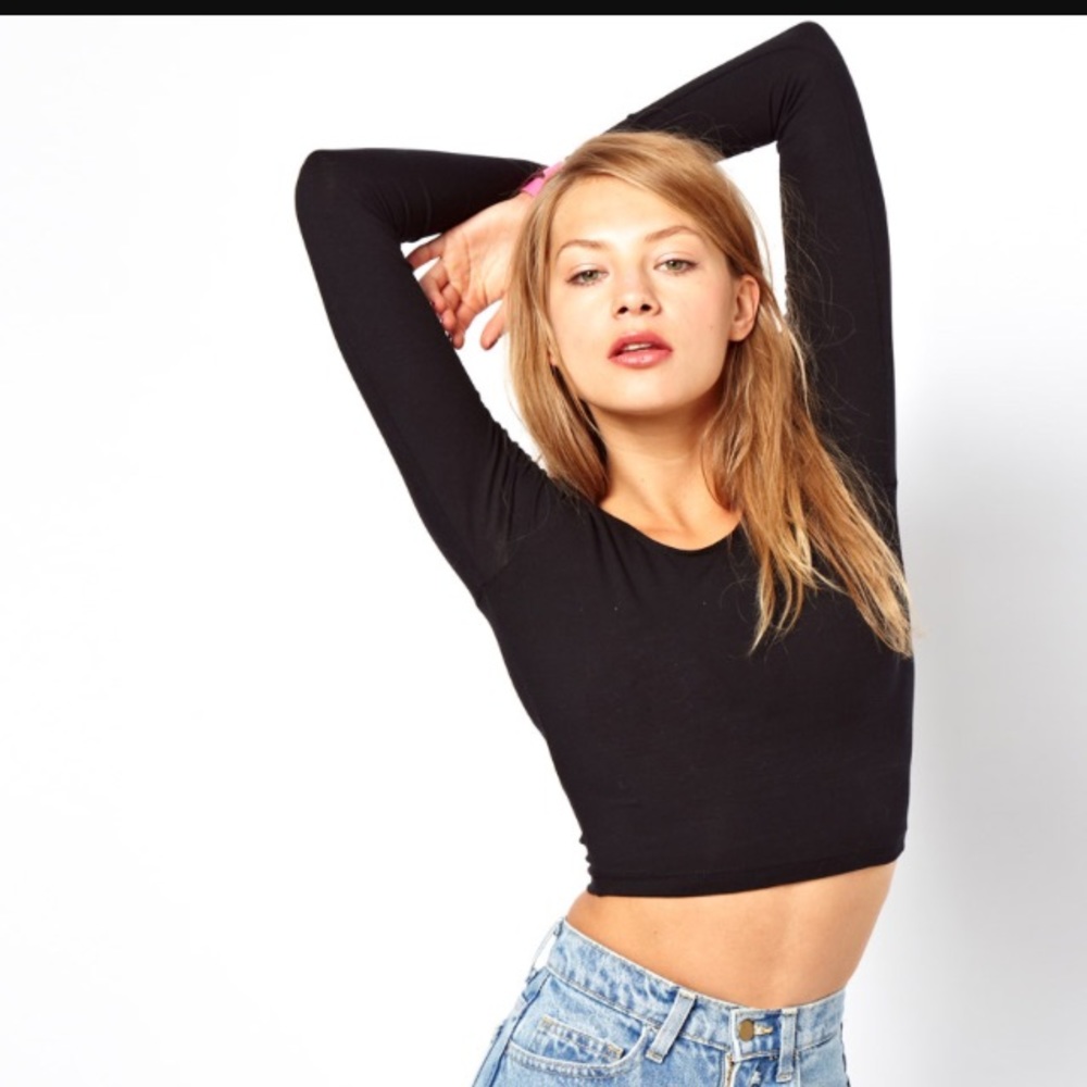 American Apparel Black Crop Sweater
