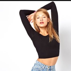 American Apparel Black Crop Sweater