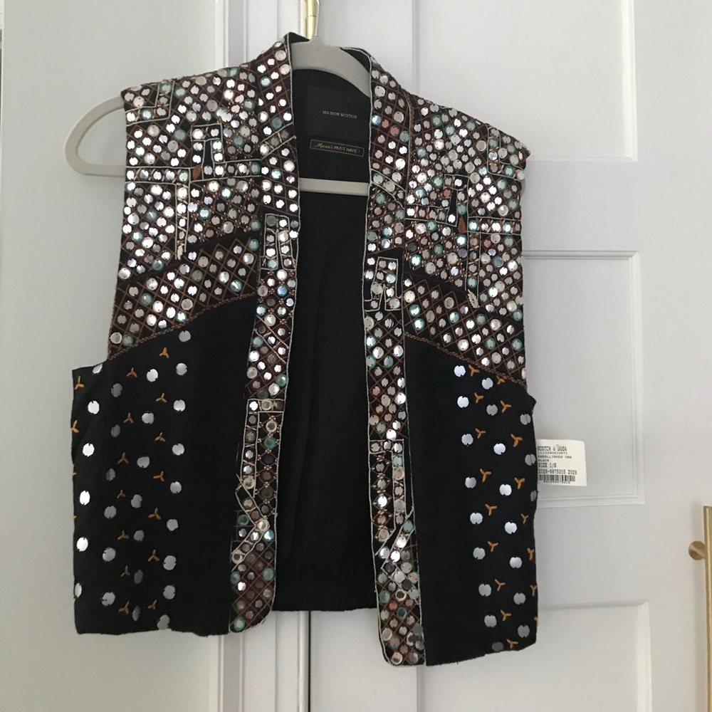 Maison scotch embellished vest