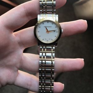 Two Tone Burberry Heritage Diamond Watch